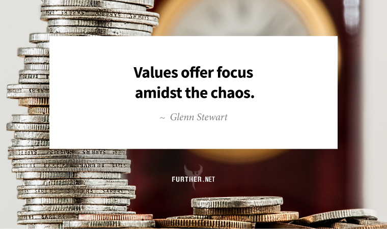 Values offer focus amidst the chaos. ~ Glenn Stewart