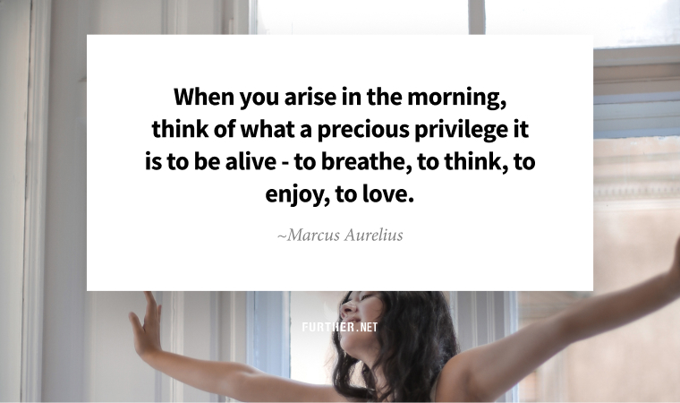 When you arise in the morning, think of what a precious privilege it is to be alive - to breathe, to think, to enjoy, to love. ~ Marcus Aurelius