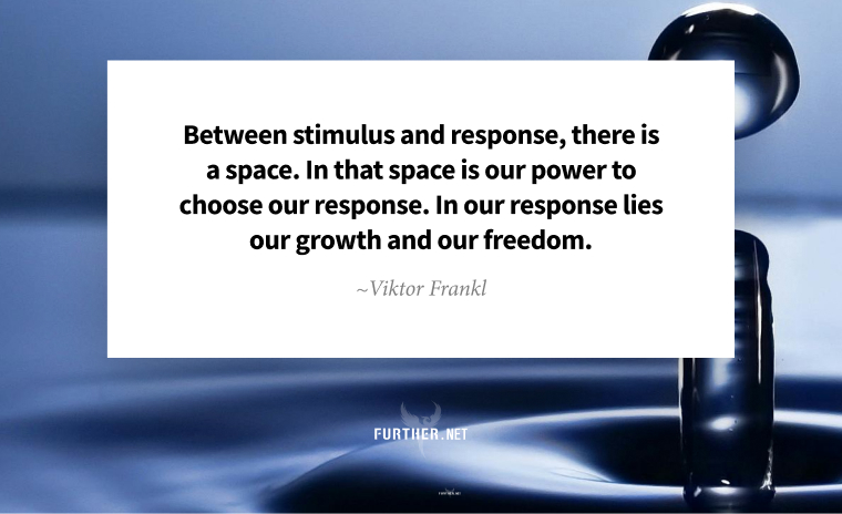 Between stimulus and response, there is a space. In that space is our power to choose our response. In our response lies our growth and our freedom. ~ Viktor Frankl