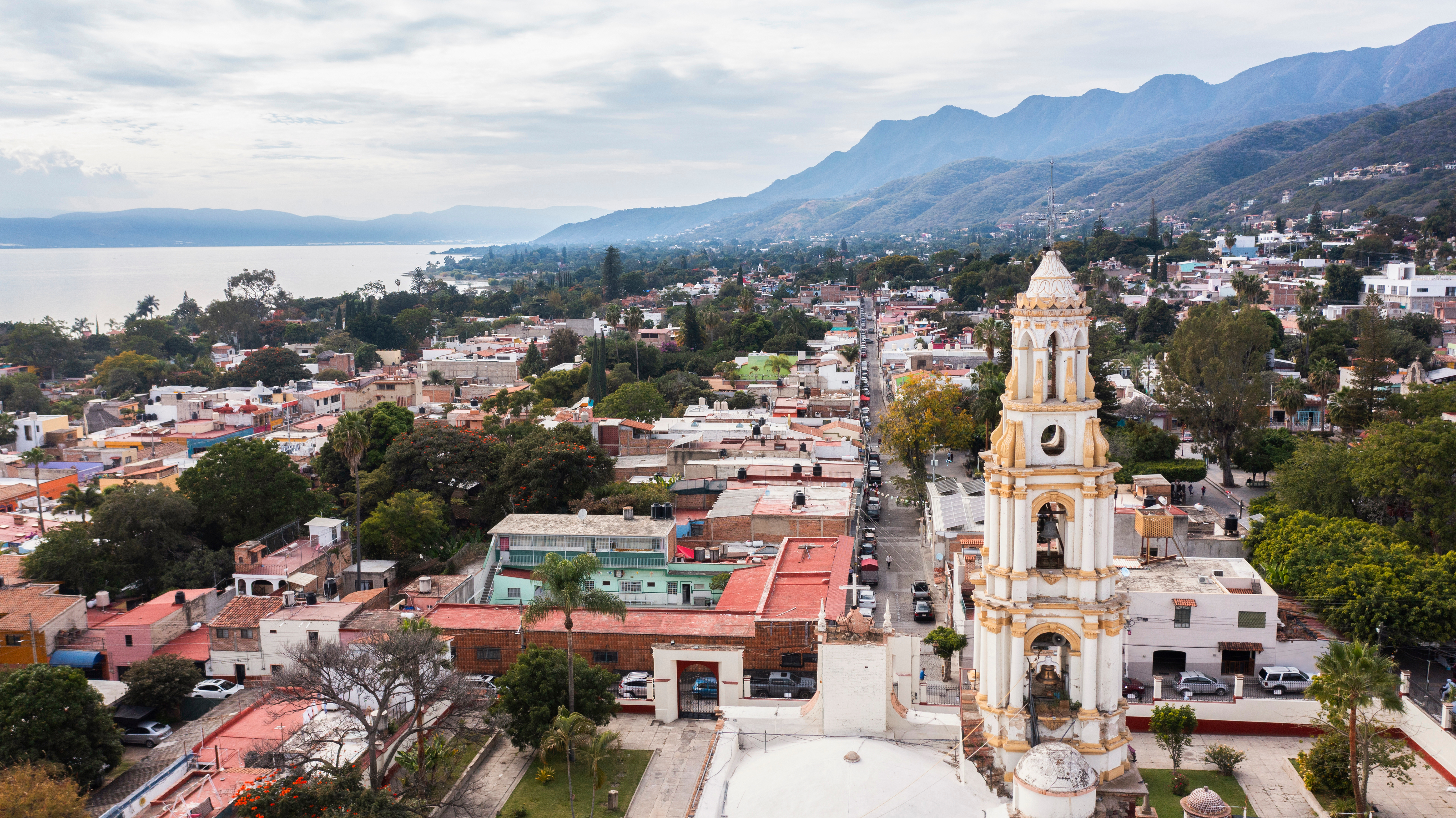The town of Ajijic near Lake Chapala